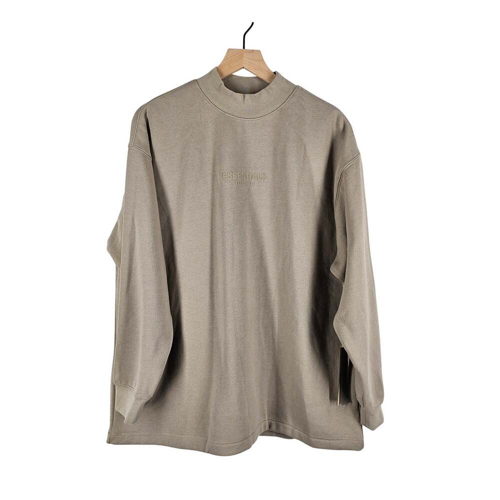 FEAR OF GOD ESSENTIALS BEIGE SWEATSHIRT – SIZE XS – OVERSIZED FIT – COTTON BLEND